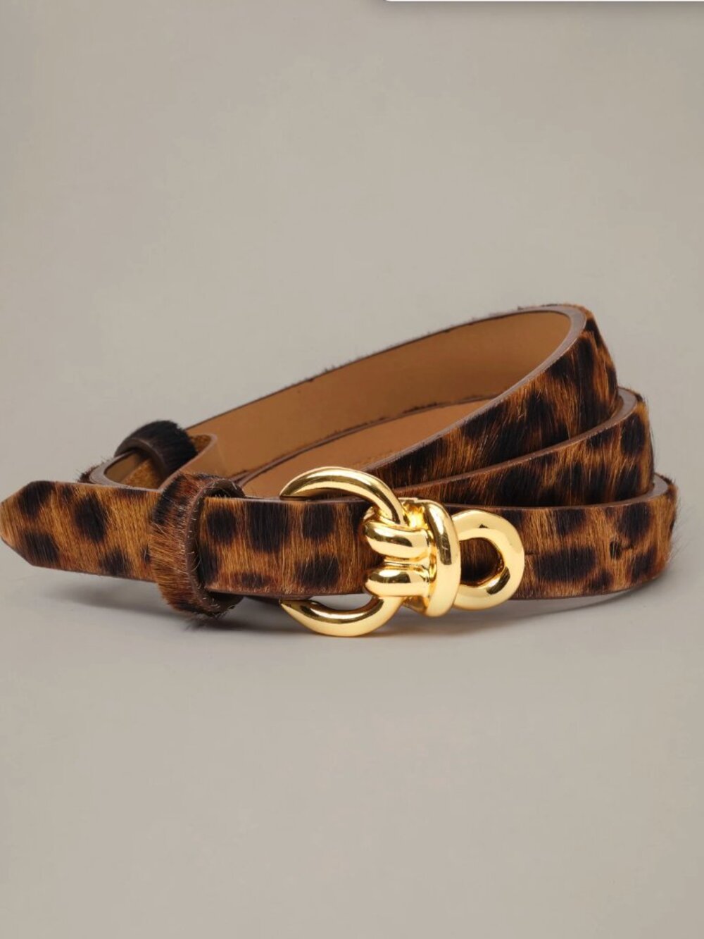 J.McLaughlin Brown Leopard Natalie Pony Hair Belt XS. NWT